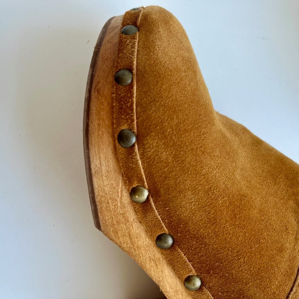 Beek Woodpecker Genuine Sherling Brown Suede Clogs | Size 7 - Picture 5 of 9
